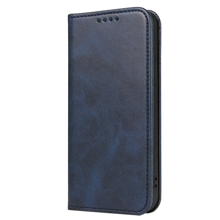 For iPhone 13 Calf Texture Magnetic Horizontal Flip Leather Case with Holder & Card Slots & Wallet(Blue) - iPhone 13 Cases by buy2fix | Online Shopping UK | buy2fix