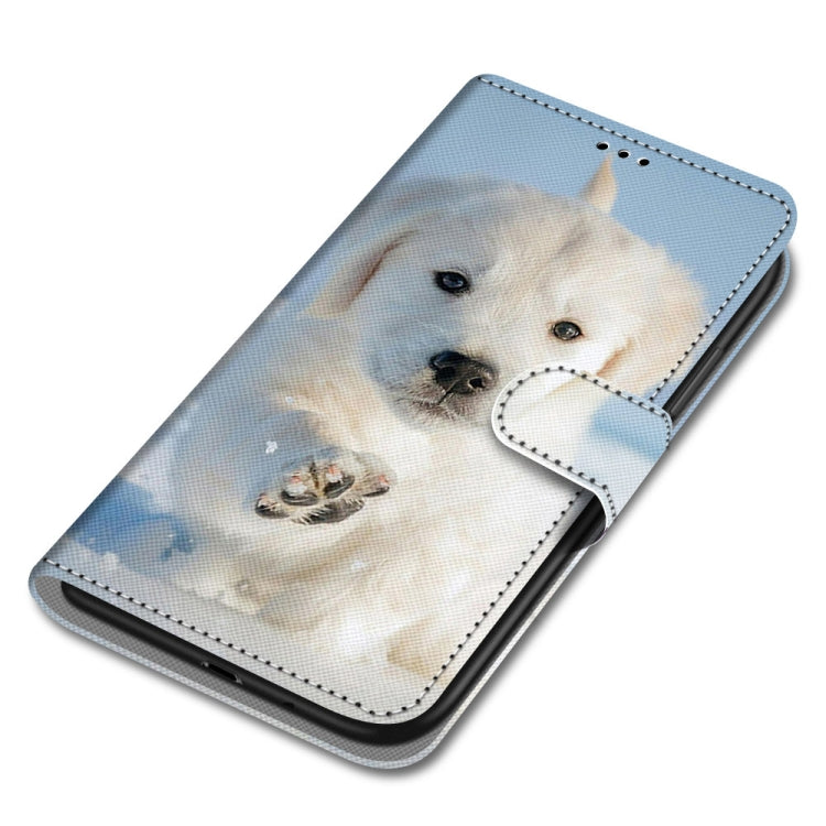 For Huawei P50 Pro Coloured Drawing Cross Texture Horizontal Flip PU Leather Case with Holder & Card Slots & Wallet & Lanyard(Snow Puppy) - Huawei Cases by buy2fix | Online Shopping UK | buy2fix