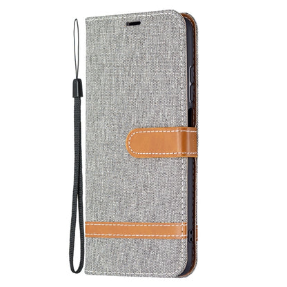 For Xiaomi Redmi 10 Color Matching Denim Texture Leather Case with Holder & Card Slots & Wallet & Lanyard(Grey) - Xiaomi Cases by buy2fix | Online Shopping UK | buy2fix