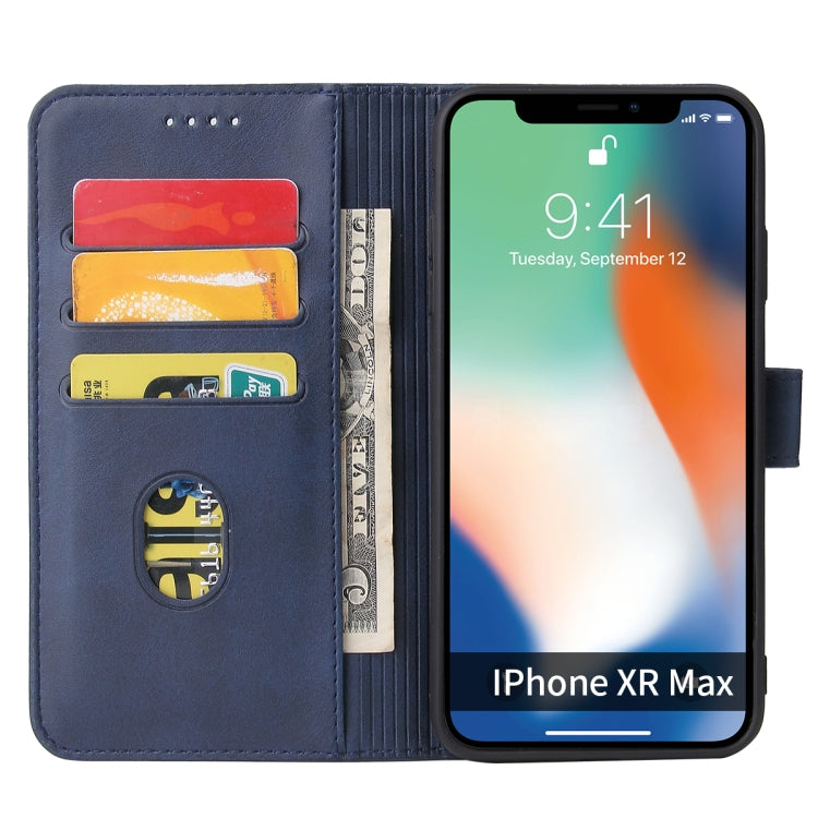 For iPhone X / XS Calf Texture Buckle Horizontal Flip Leather Case with Holder & Card Slots & Wallet(Blue) - More iPhone Cases by buy2fix | Online Shopping UK | buy2fix