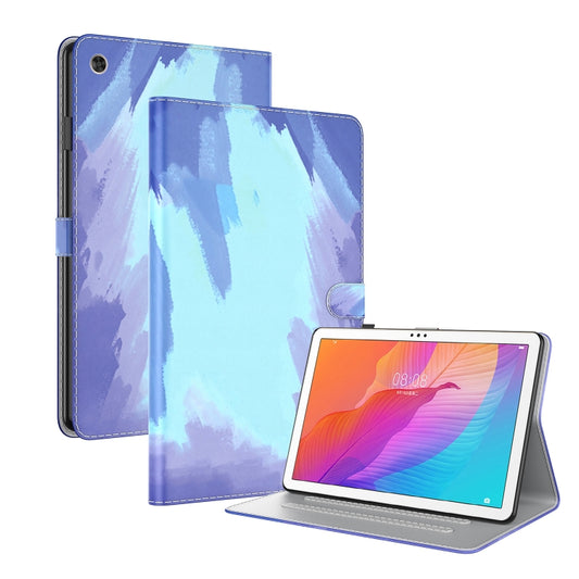 For Huawei MatePad T 10s / Enjoy Tablet 2 Voltage Watercolor Pattern Skin Feel Magnetic Horizontal Flip PU Leather Case with Holder(Blue) - Huawei by buy2fix | Online Shopping UK | buy2fix