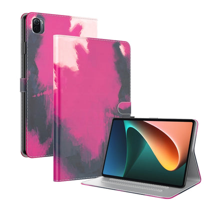 For Xiaomi Mi Pad 5 / 5 Pro Voltage Watercolor Pattern Skin Feel Magnetic Horizontal Flip PU Leather Case with Holder & Card Slots & Photo Frame & Sleep / Wake-up Function(Berry) - More Tablet Cases by buy2fix | Online Shopping UK | buy2fix