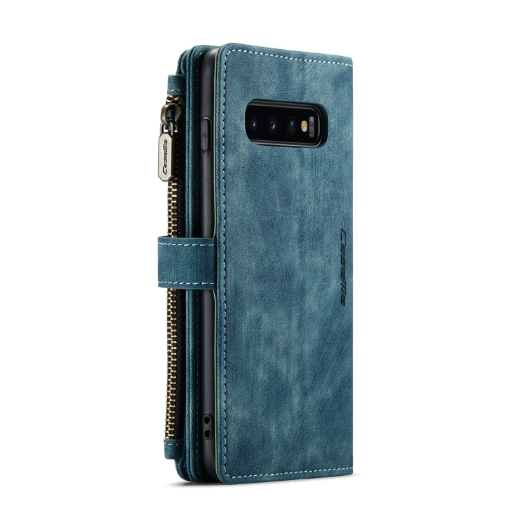 For Samsung Galaxy S10+ CaseMe-C30 PU + TPU Multifunctional Horizontal Flip Leather Case with Holder & Card Slot & Wallet & Zipper Pocket(Blue) - Galaxy Phone Cases by CaseMe | Online Shopping UK | buy2fix