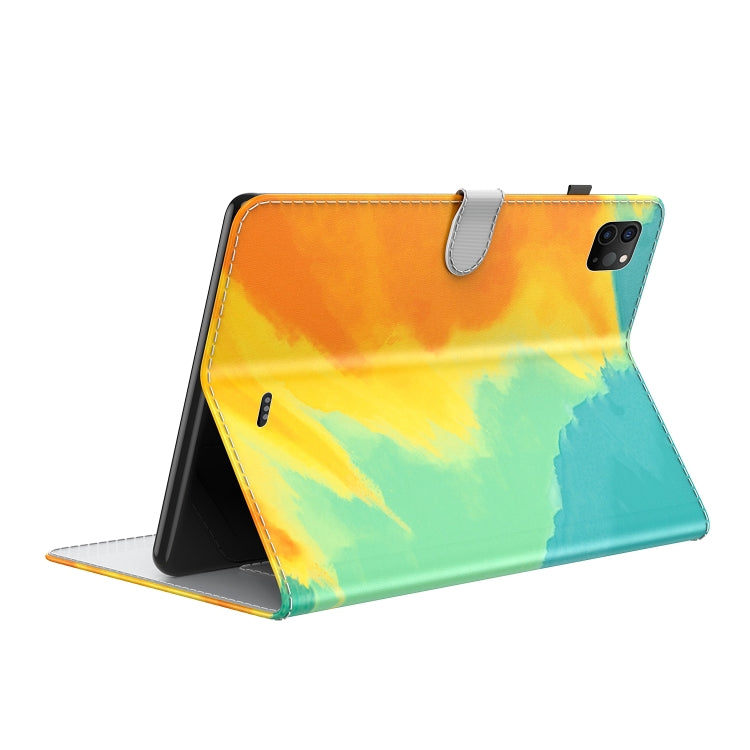 For iPad Pro 11 2022 / 2021 / 2018 / Air 2020 10.9 Watercolor Pattern Skin Feel Magnetic Leather Tablet Case with Holder & Card Slots & Photo Frame & Sleep / Wake-up Function(Autumn Leaves) - iPad Pro 11 (2022/2021) Cases by buy2fix | Online Shopping UK | buy2fix