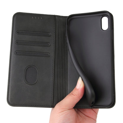 For iPhone X / XS Calf Texture Magnetic Horizontal Flip Leather Case with Holder & Card Slots & Wallet(Black) - More iPhone Cases by buy2fix | Online Shopping UK | buy2fix