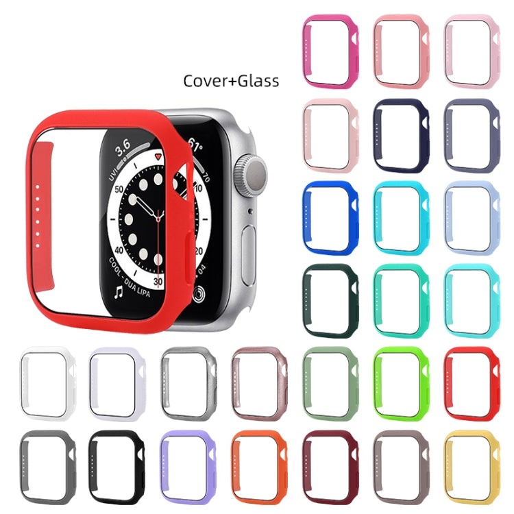 Shockproof PC Protective Case with Tempered Glass Film For Apple Watch Series 8 / 7 45mm(Silver) - Watch Cases by buy2fix | Online Shopping UK | buy2fix