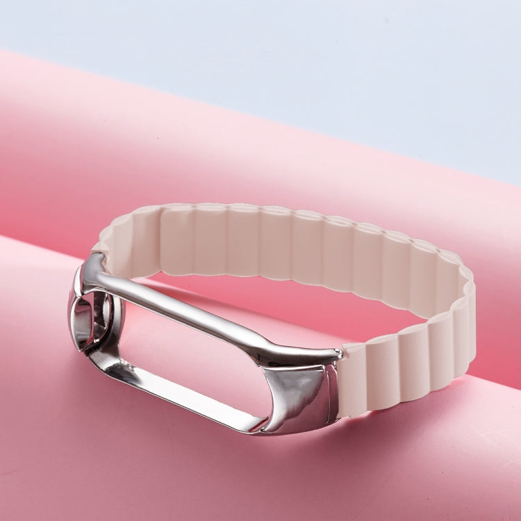 For Xiaomi Mi Band 4 / 3 Silicone Magnetic Watch Band(Pink) - Watch Bands by buy2fix | Online Shopping UK | buy2fix