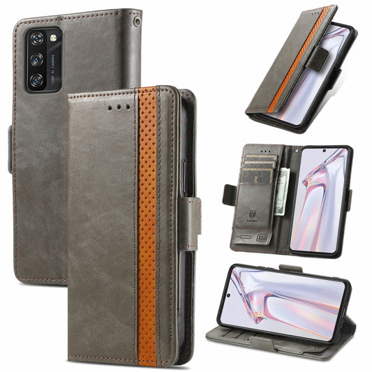 For Blackview A100 CaseNeo Business Splicing Dual Magnetic Buckle Horizontal Flip PU Leather Case with Holder & Card Slots & Wallet(Grey) - More Brand by buy2fix | Online Shopping UK | buy2fix
