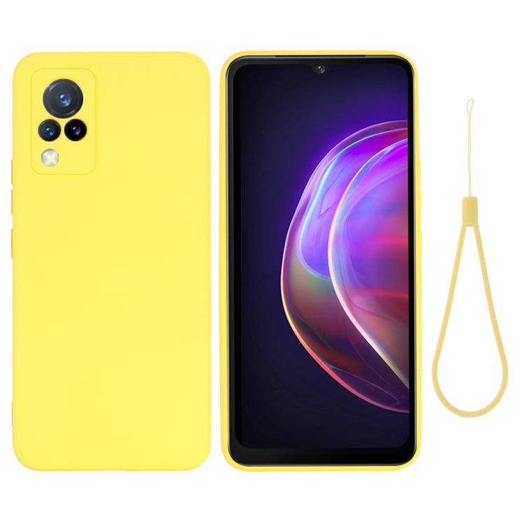 For vivo V21 5G / 4G Solid Color Liquid Silicone Shockproof Full Coverage Protective Case(Yellow) - vivo Cases by buy2fix | Online Shopping UK | buy2fix