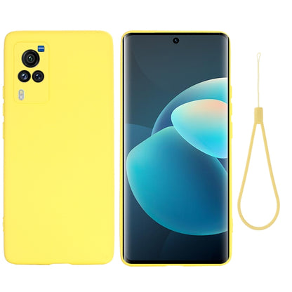 For vivo X60 Pro 5G Foreign Version Solid Color Liquid Silicone Shockproof Full Coverage Protective Case(Yellow) - vivo Cases by buy2fix | Online Shopping UK | buy2fix