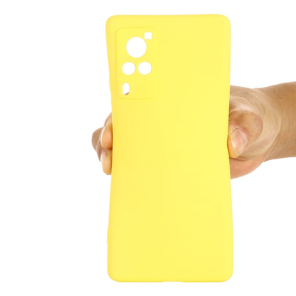 For vivo X60 Pro 5G Foreign Version Solid Color Liquid Silicone Shockproof Full Coverage Protective Case(Yellow) - vivo Cases by buy2fix | Online Shopping UK | buy2fix
