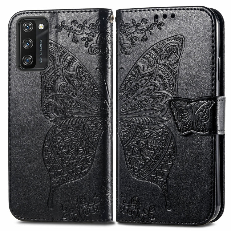 For Blackview A100 Butterfly Love Flower Embossed Horizontal Flip Leather Case with Holder & Card Slots & Wallet & Lanyard(Black) - More Brand by buy2fix | Online Shopping UK | buy2fix