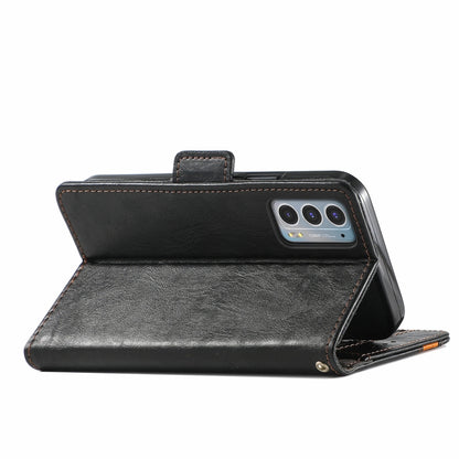 For Motorola Edge 20 CaseNeo Business Splicing Dual Magnetic Buckle Horizontal Flip PU Leather Case with Holder & Card Slots & Wallet(Black) - Motorola Cases by buy2fix | Online Shopping UK | buy2fix