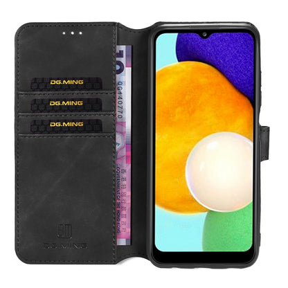 For Samsung Galaxy A03s 166mm DG.MING Retro Oil Side Horizontal Flip Leather Case with Holder & Card Slots & Wallet(Black) - Galaxy Phone Cases by DG.MING | Online Shopping UK | buy2fix