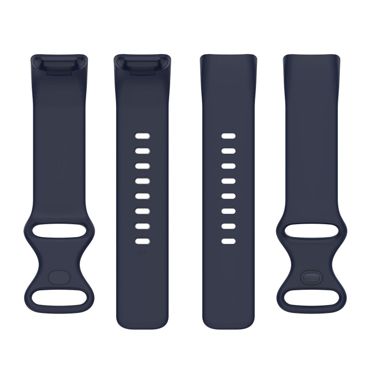 For Fitbit Charge 5 Silicone Watch Band, Size:S(Dark Blue) - Watch Bands by buy2fix | Online Shopping UK | buy2fix