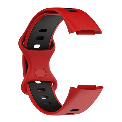 For Fitbit Charge 5 Two-color Silicone Watch Band(Red Black) - Watch Bands by buy2fix | Online Shopping UK | buy2fix