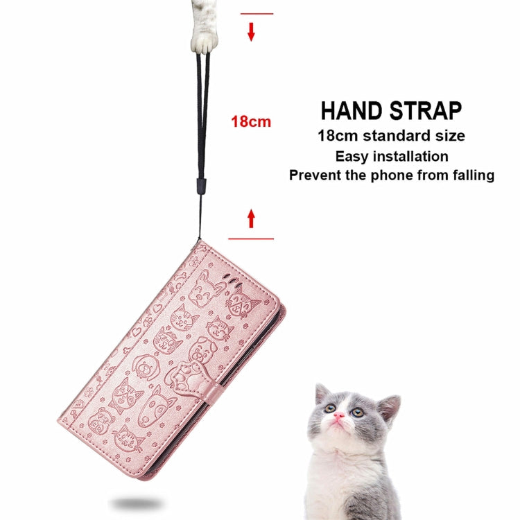 For Doogee N40 Pro Cat and Dog Embossed Horizontal Flip Phone Leather Case with Holder & Card Slot & Wallet & Lanyard(Rose Gold) - More Brand by buy2fix | Online Shopping UK | buy2fix