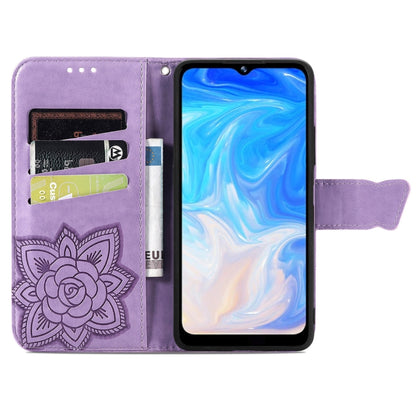 For DOOGEE N40 Pro Butterfly Love Flowers Embossed Horizontal Flip Leather Case with Holder & Card Slots & Wallet & Lanyard(Light Purple) - More Brand by buy2fix | Online Shopping UK | buy2fix