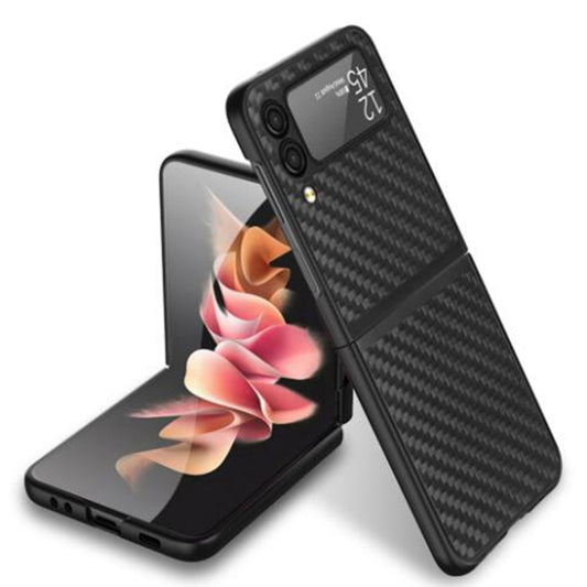 For Samsung Galaxy Z Flip4 Carbon Fiber Texture Skin-friendly Feel Full Body Folding Phone Case (Black) - Galaxy Z Flip4 5G Cases by buy2fix | Online Shopping UK | buy2fix