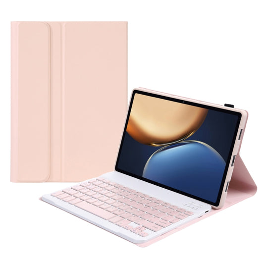 AHV7 Lambskin Texture Ultra-thin Bluetooth Keyboard Leather Tablet Case For Honor Tablet V7 Pro(Pink) - Huawei Keyboard by buy2fix | Online Shopping UK | buy2fix