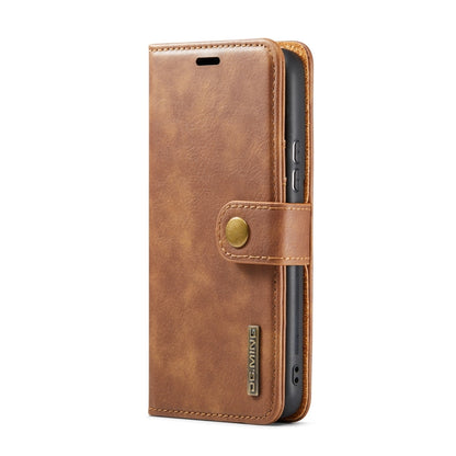 For Samsung Galaxy S22 5G DG.MING Crazy Horse Texture Detachable Magnetic Leather Phone Case(Brown) - Galaxy S22 5G Cases by DG.MING | Online Shopping UK | buy2fix