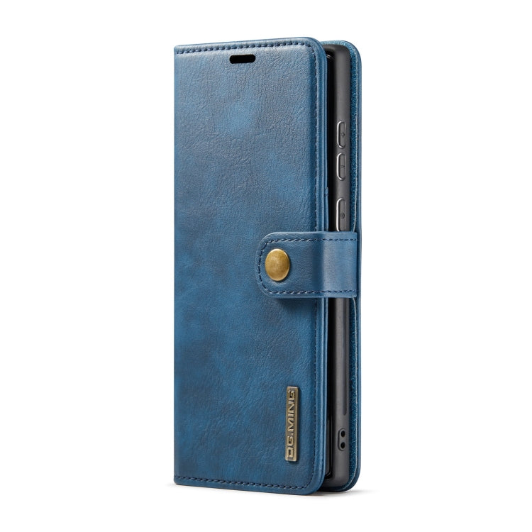 For Samsung Galaxy S22 Ultra 5G DG.MING Crazy Horse Texture Detachable Magnetic Leather Phone Case(Blue) - Galaxy S22 Ultra 5G Cases by DG.MING | Online Shopping UK | buy2fix