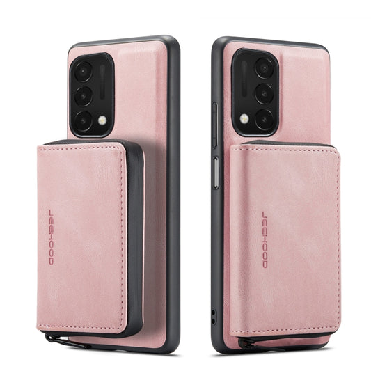 For OnePlus Nord N200 5G JEEHOOD Magnetic Zipper Horizontal Flip Phone Leather Case(Pink) - OnePlus Cases by JEEHOOD | Online Shopping UK | buy2fix