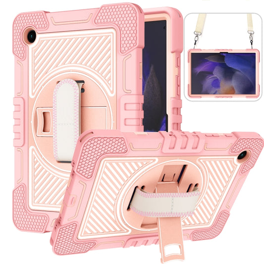 For Samsung Galaxy Tab A8 10.5 2021 360 Degree Rotation Contrast Color Silicone + PC Tablet Case(Rose Gold) - Other Galaxy Tab PC by buy2fix | Online Shopping UK | buy2fix