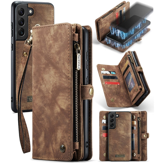 For Samsung Galaxy S22 5G CaseMe-008 Detachable Multifunctional Horizontal Flip Leather Case(Brown) - Galaxy S22 5G Cases by CaseMe | Online Shopping UK | buy2fix