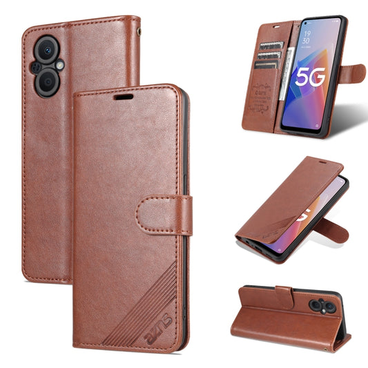 For OnePlus Nord N20 5G AZNS Sheepskin Texture Flip Leather Phone Case(Brown) - OnePlus Cases by AZNS | Online Shopping UK | buy2fix