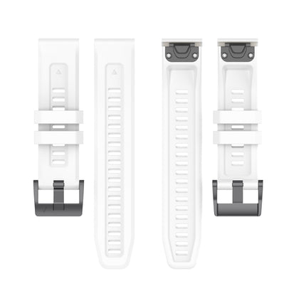 For Garmin Fenix 7S Quick Release Silicone Watch Band(White) - Watch Bands by buy2fix | Online Shopping UK | buy2fix