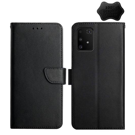 For Samsung Galaxy A91 Genuine Leather Fingerprint-proof Horizontal Flip Phone Case(Black) - Galaxy Phone Cases by buy2fix | Online Shopping UK | buy2fix