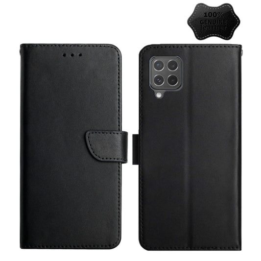 For Samsung Galaxy M62 Genuine Leather Fingerprint-proof Horizontal Flip Phone Case(Black) - Galaxy Phone Cases by buy2fix | Online Shopping UK | buy2fix