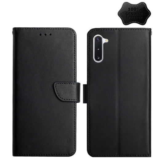 For Samsung Galaxy Note10 Genuine Leather Fingerprint-proof Horizontal Flip Phone Case(Black) - Galaxy Phone Cases by buy2fix | Online Shopping UK | buy2fix