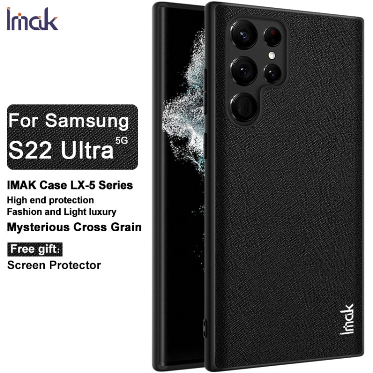 For Samsung Galaxy S22 Ultra 5G imak LX-5 Series PC + TPU Phone Case with Screen Protector(Cross Texture) - Galaxy S22 Ultra 5G Cases by imak | Online Shopping UK | buy2fix