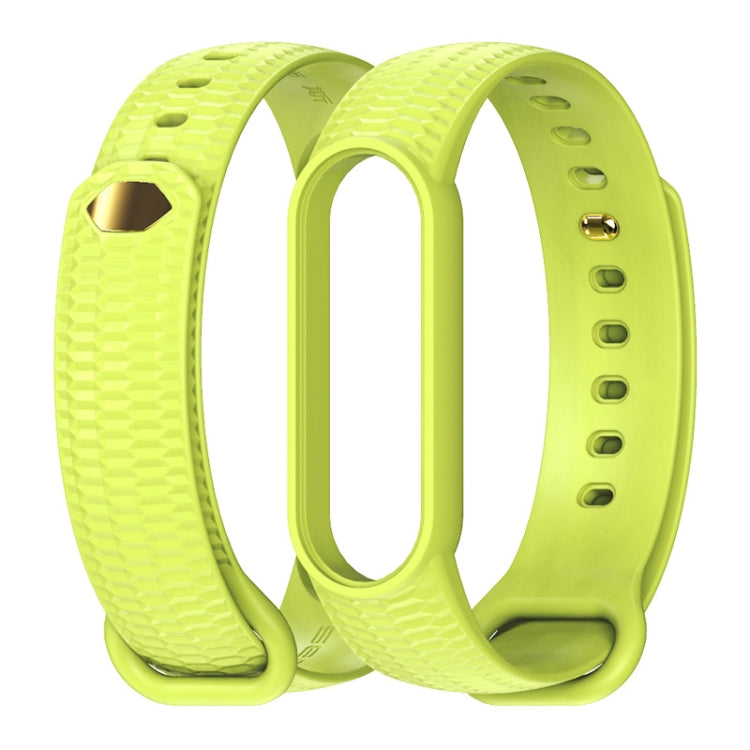 For Xiaomi Mi Band 5/6/7 Mijobs Solid Color Honeycomb Silicone Watch Band(Grass Green) - Watch Bands by MIJOBS | Online Shopping UK | buy2fix