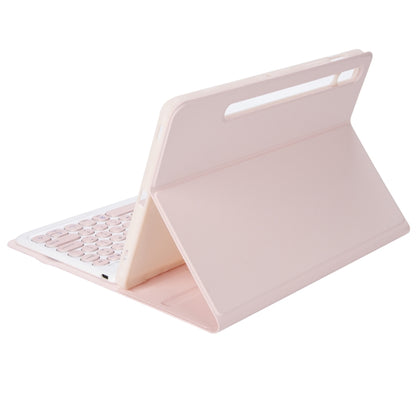 YA08B Candy Color Skin Feel Texture Round Keycap Bluetooth Keyboard Leather Case For Samsung Galaxy Tab A8 10.5 2021 SM-X200 / SM-X205(Pink) - Samsung Keyboard by buy2fix | Online Shopping UK | buy2fix