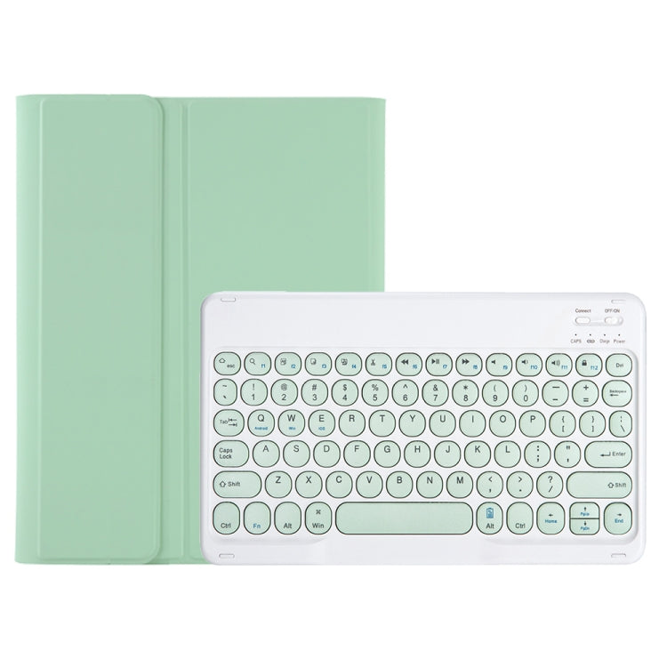 YA700B Candy Color Skin Feel Texture Round Keycap Bluetooth Keyboard Leather Case For Samsung Galaxy Tab S8 11 inch SM-X700 / SM-X706 & S7 11 inch SM-X700 / SM-T875(Light Green) - Samsung Keyboard by buy2fix | Online Shopping UK | buy2fix