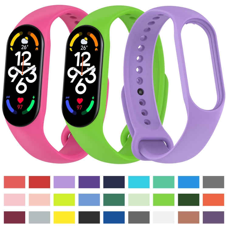 For Xiaomi Mi Band 7 / 7NFC / 6 / 6 NFC / 5 / 5 NFC / Amazfit Band 5 Official Silicone Watch Band(Lavender Purple) - Watch Bands by buy2fix | Online Shopping UK | buy2fix