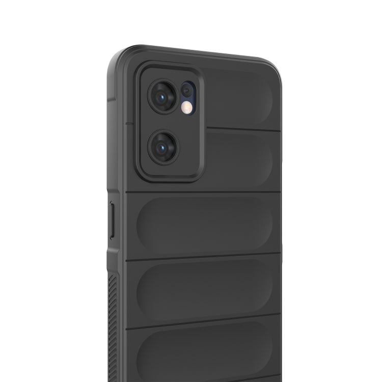 For OPPO Reno7 5G Global / Find X5 Lite Magic Shield TPU + Flannel Phone Case(Black) - OPPO Cases by buy2fix | Online Shopping UK | buy2fix