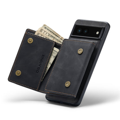 For Google Pixel 6A DG.MING M1 Series 3-Fold Multi Card Wallet + Magnetic Phone Case(Black) - Google Cases by DG.MING | Online Shopping UK | buy2fix