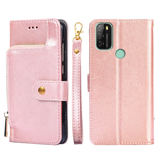 For Blackview A70 Zipper Bag Leather Phone Case(Rose Gold) - More Brand by buy2fix | Online Shopping UK | buy2fix