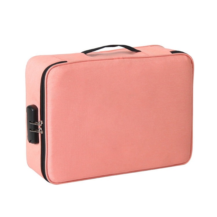 Large Capacity Multi-layers Foldable Fabric Document Storage Bag, Specification:Three Layers-Locked(Pink) - Digital Storage Bag by buy2fix | Online Shopping UK | buy2fix