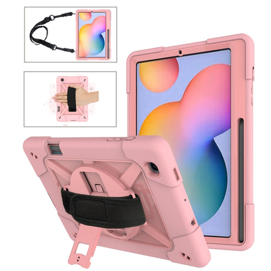 For Samsung Galaxy Tab S6 Lite P610 Contrast Color Robot Silicone + PC Tablet Case(Rose Gold) - Tab S6 Lite P610 / P615 by buy2fix | Online Shopping UK | buy2fix