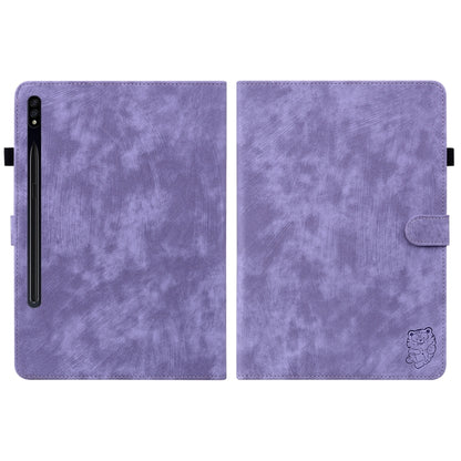 For Samsung Galaxy Tab S9 Tiger Pattern Flip Leather Tablet Case(Purple) - Galaxy Tab S9 Cases by buy2fix | Online Shopping UK | buy2fix