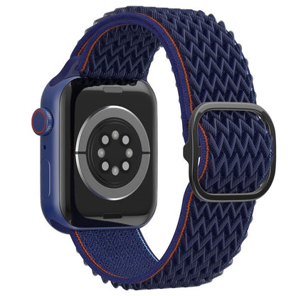 Wave Nylon Watch Band For Apple Watch Ultra 49mm&Watch Ultra 2 49mm / Series 9&8&7 45mm / SE 3&SE 2&6&SE&5&4 44mm / 3&2&1 42mm(Navy Blue) - Watch Bands by buy2fix | Online Shopping UK | buy2fix