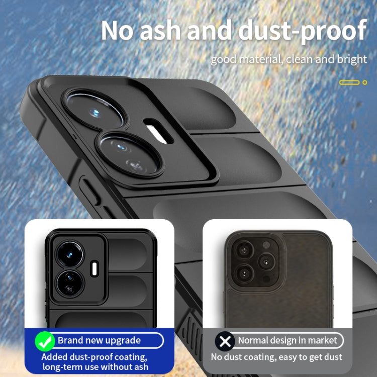 For vivo Y77 5G Global Magic Shield TPU + Flannel Phone Case(Dark Blue) - vivo Cases by buy2fix | Online Shopping UK | buy2fix