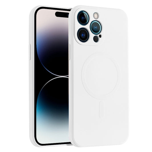 For iPhone 14 Pro Max Liquid Silicone Full Coverage Magsafe Phone Case (White) - iPhone 14 Pro Max Cases by buy2fix | Online Shopping UK | buy2fix