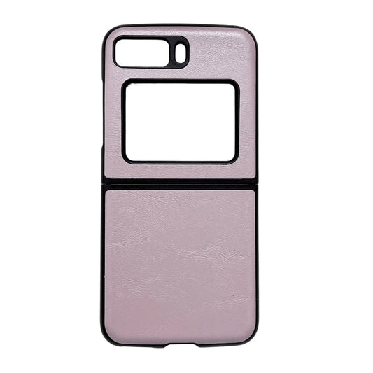 For Motorola Moto Razr 2022 Cowhide Texture PU Phone Case(Pink) - Motorola Cases by buy2fix | Online Shopping UK | buy2fix