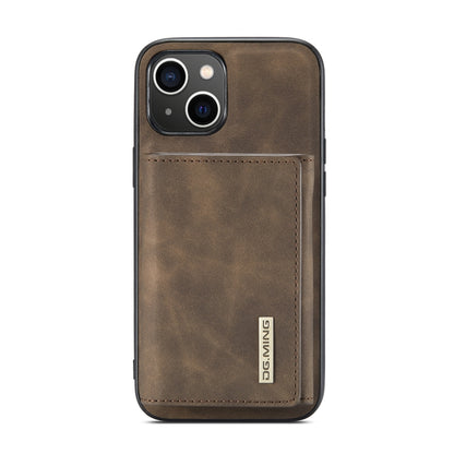 For iPhone 14 DG.MING M1 Series 3-Fold Multi Card Wallet Leather Case(Coffee) - iPhone 14 Cases by DG.MING | Online Shopping UK | buy2fix